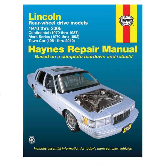 SHOP MANUAL CONTINENTAL SERVICE REPAIR 1989 LINCOLN ELECTRICAL BOOK HAYNES 
