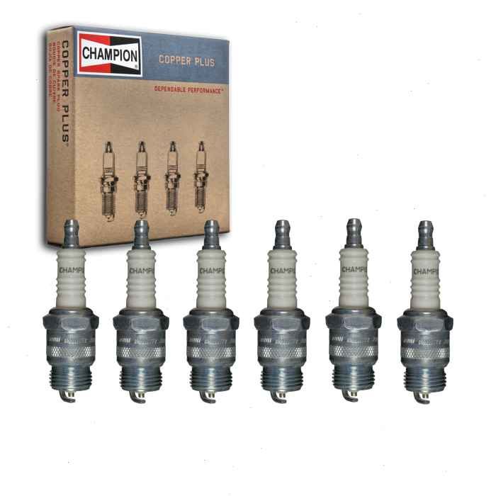1963 Ford 300 3.6L L6 6 pc Champion Copper Plus Spark Plugs 