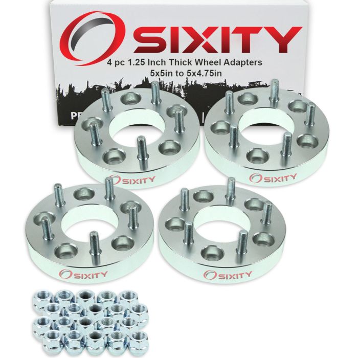 Sixity 4 pc 1.25 Thick 5x5 to 5x4.75 Wheel Adapters