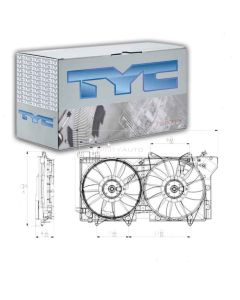 TYC Dual Radiator and Condenser Fan Assembly