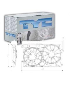 TYC Dual Radiator and Condenser Fan Assembly